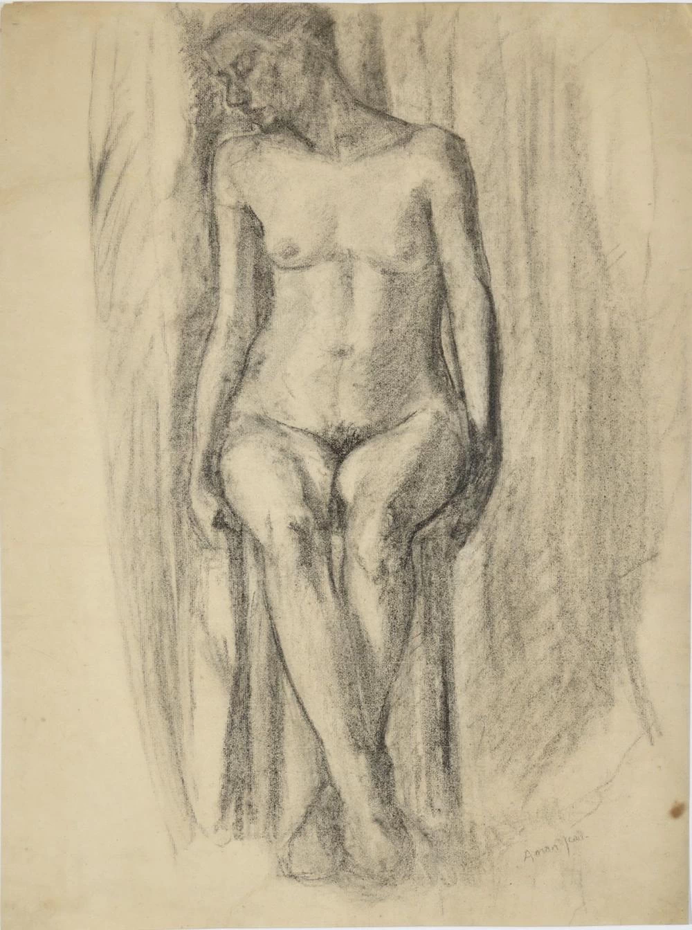 Donna nuda seduta